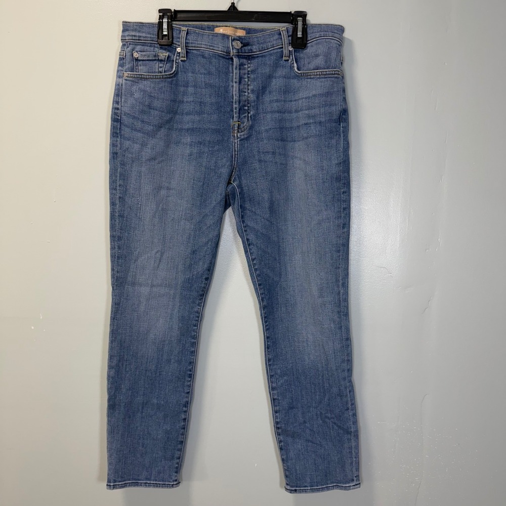 7 For All Mankind Luxe Vintage High Rise Button Flyā Skinny Jeans Blue 32